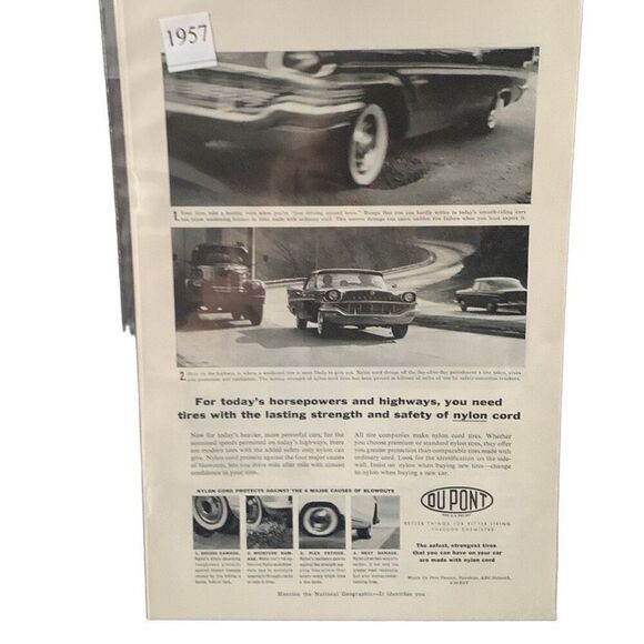 Vintage 1957 Du Pont Todays Horsepower and Highways Ad Advertisement - Picture 5 of 6